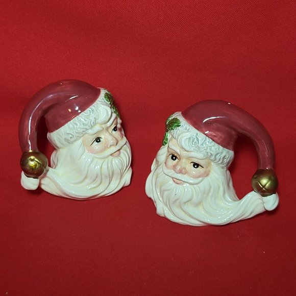 VTG Fitz and Floyd Christmas Holiday Santa Claus Face Salt & Pepper Shaker Set - Picture 7 of 13